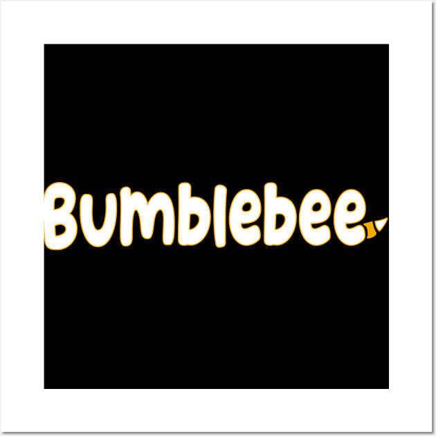 Bumblebee With Sting White Graphic Word Wall Art by K0tK0tu